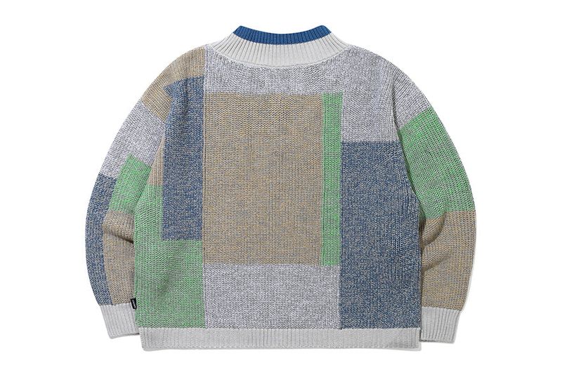 COLOR BLOCK PREPPY KNIT V NECK