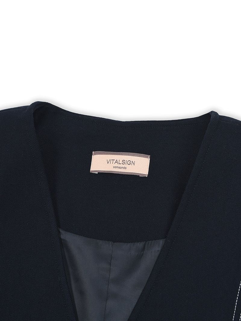 Line No-collar Jacket (2colors)