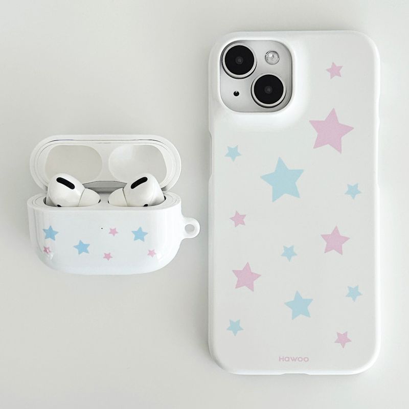 pastel star glossy hard airpods case (mix)