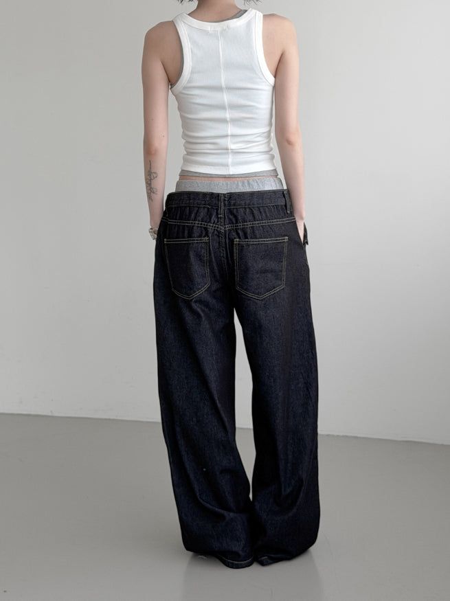 Rimb Minimal Ribbed Sleeveless Top