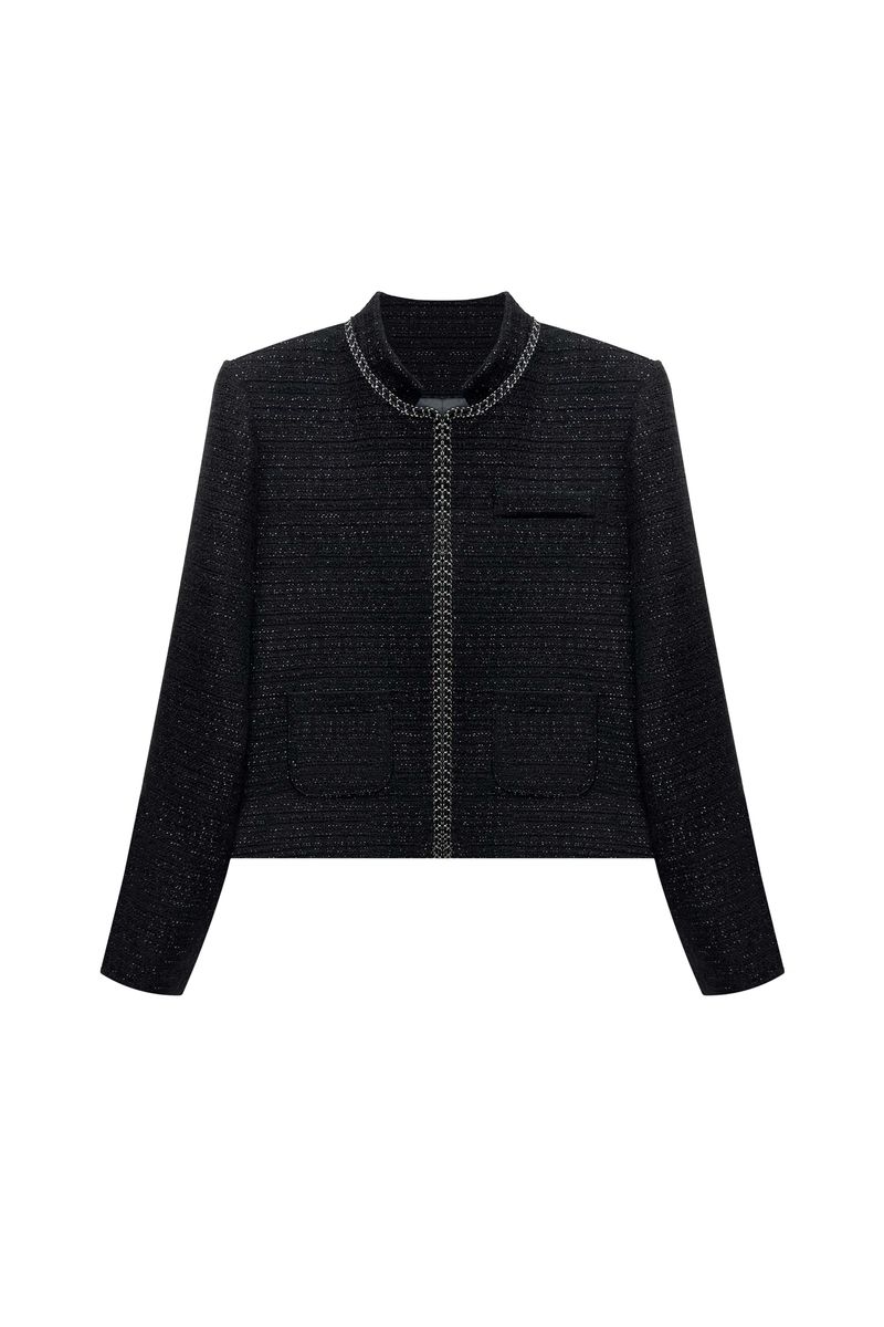 AGLOW TWEED JACKET / BLACK