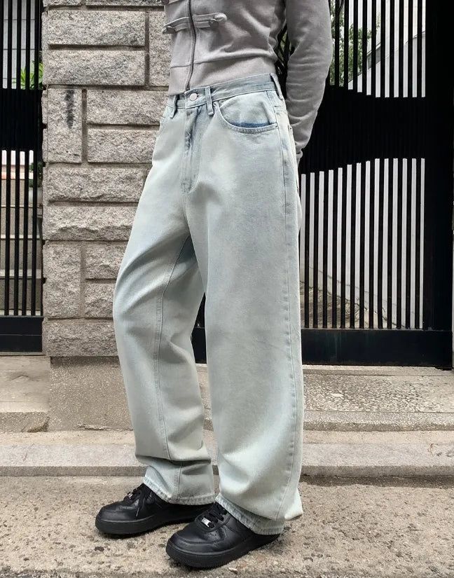 Delf Ice Washed Wide Denim Pants