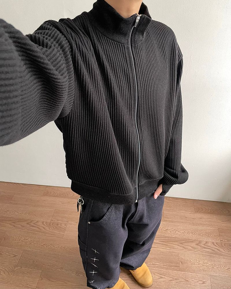 Heden Crop Knit Zip-up