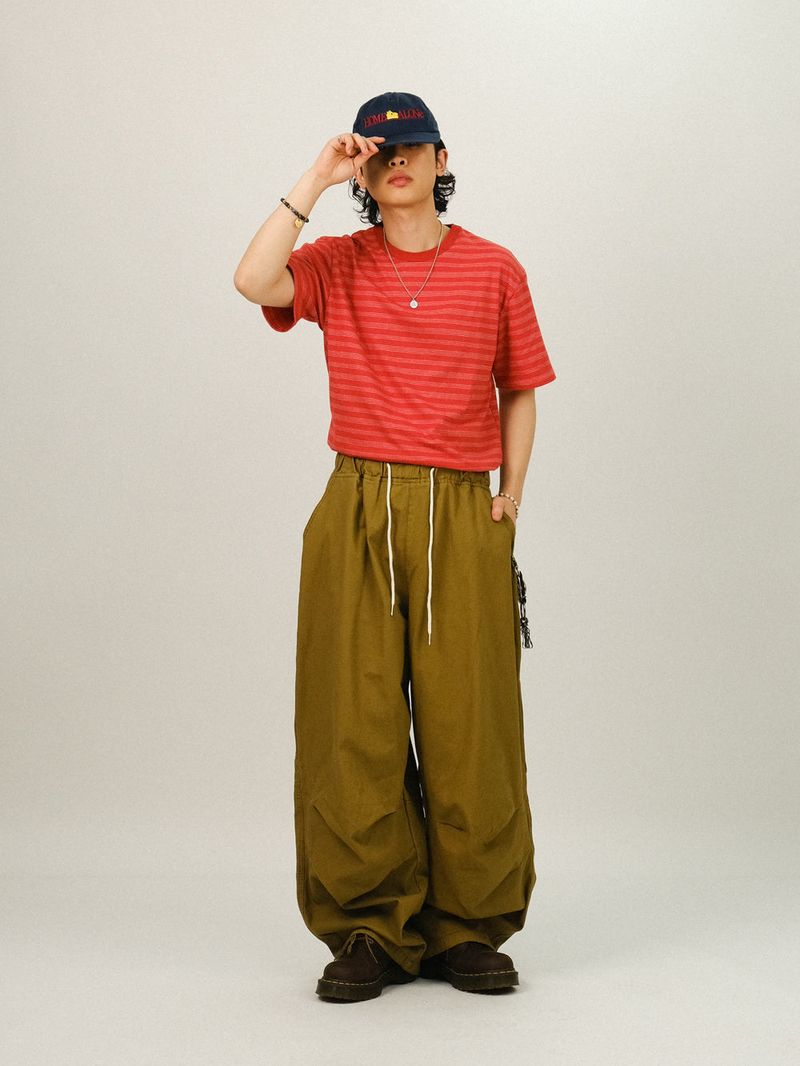 EN Rip-stop Carpenter Banding Parachute Pants