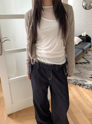 Frill knit cardigan(3color)