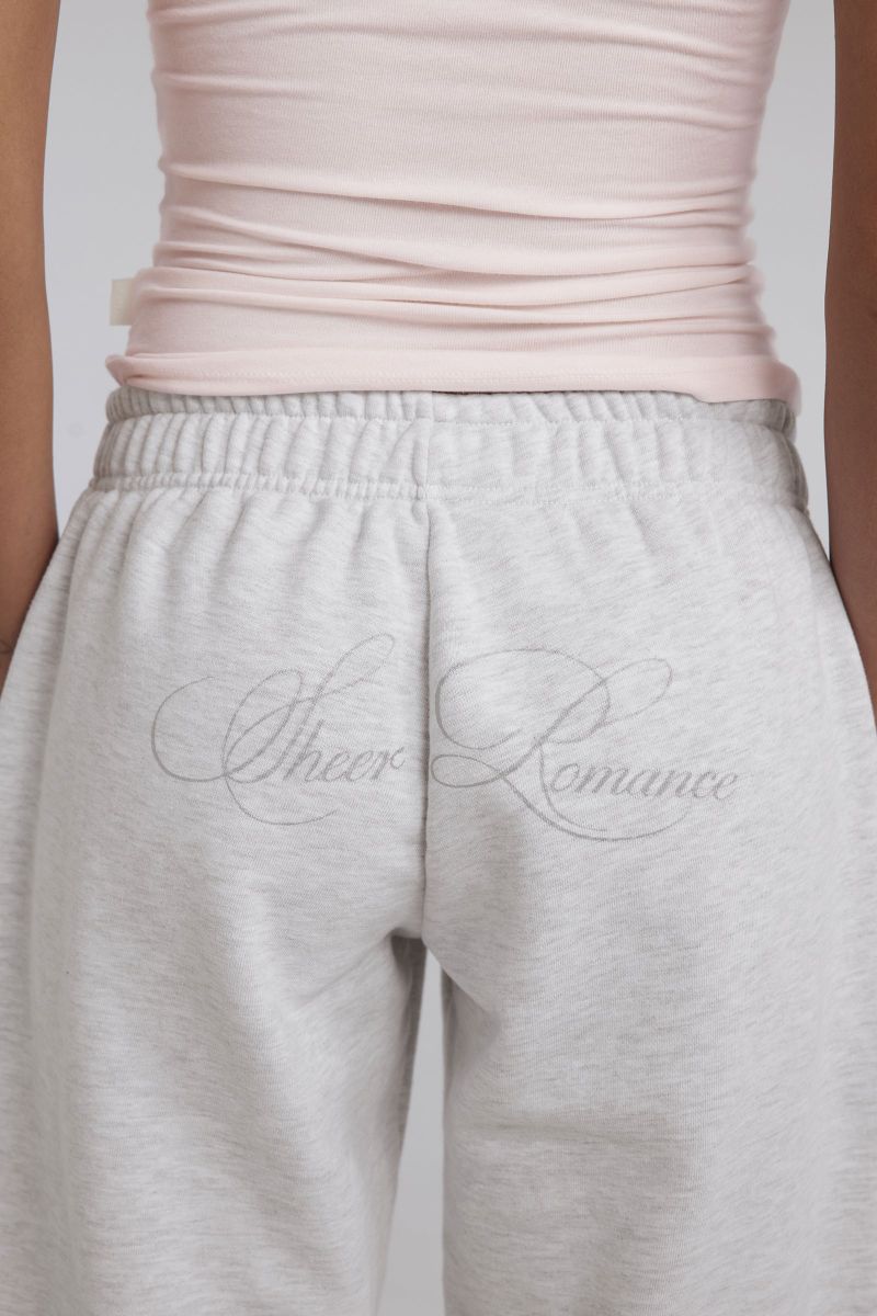 Sheer Romance Relaxed Sweatpants, Gray