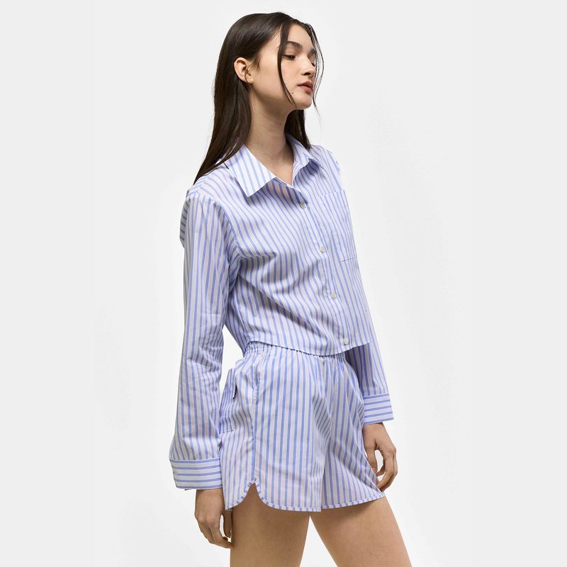 STRIPED POPLIN SHIRTS SET_WHITE