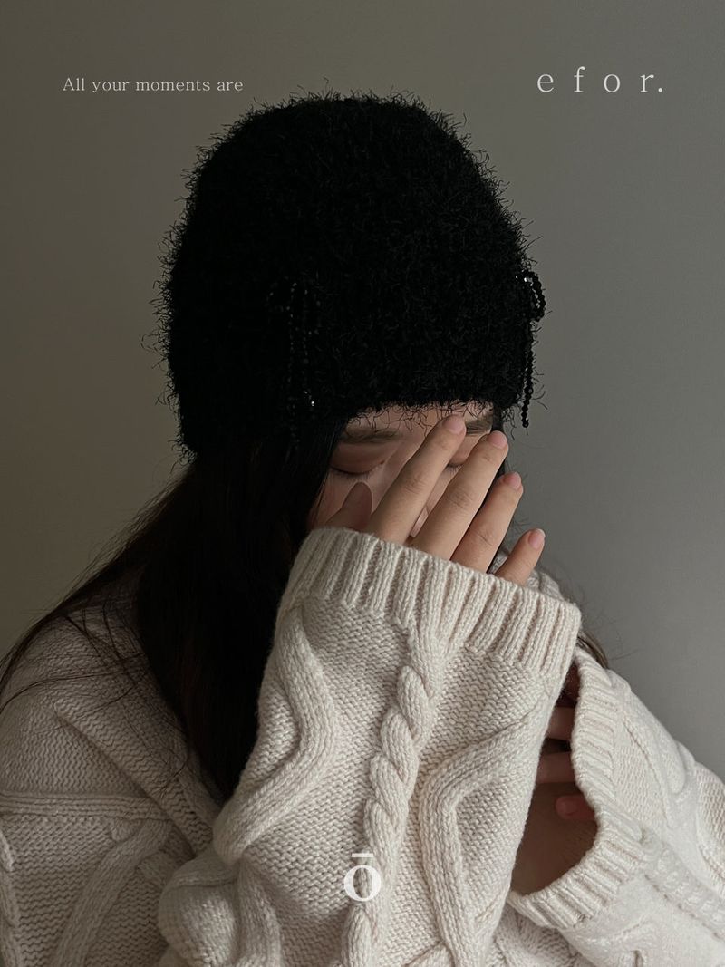Beads Ribbon Beanie