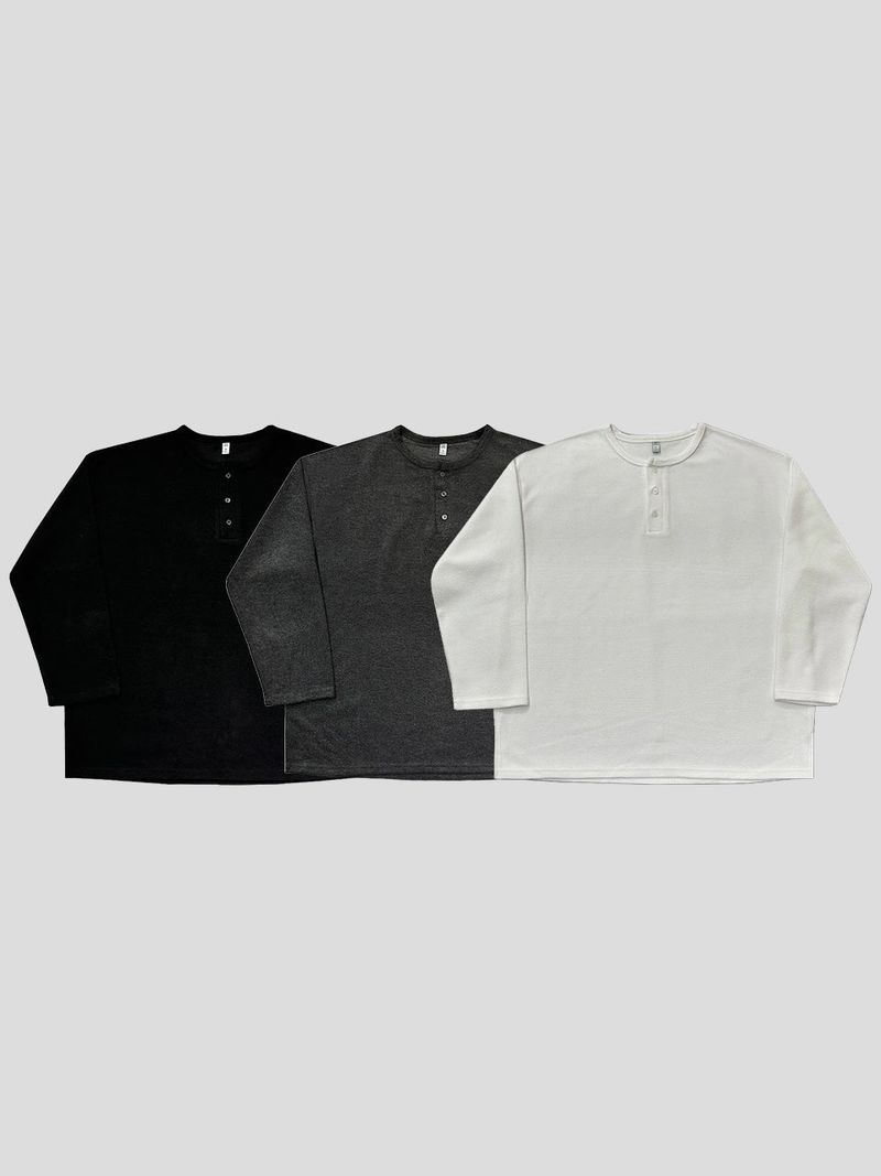 Bean over henley neck knit tee