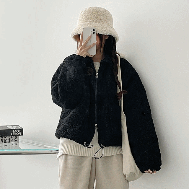 hijjoo（ハイチュー）の「[Quilted] Two-way String Dumble Wool Collar Pocket Zip-Up Jumper（Jackets/Outerwear）」