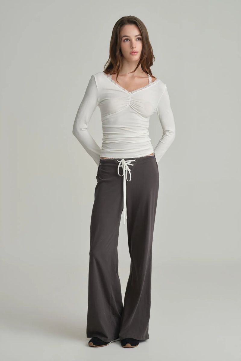 Ballerina lace long sleeve, White