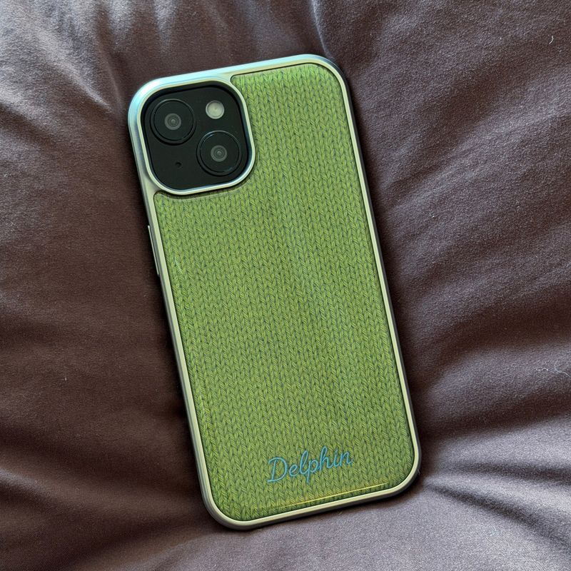 EMBROIDERY KNIT EPOXY CASE_OLIVE