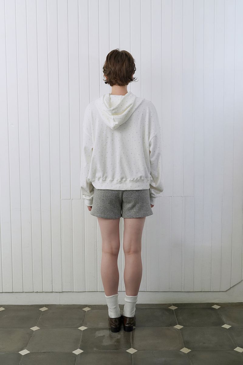 Ribbed knit shorts_gray