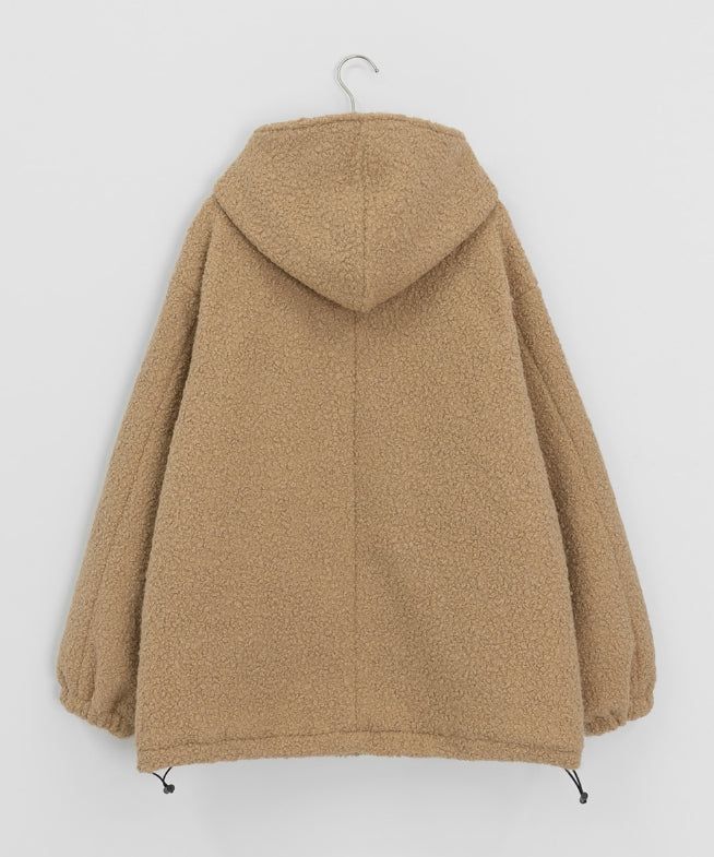 Syasdeulo Quilted Boucle Hood Half Coat Jacket