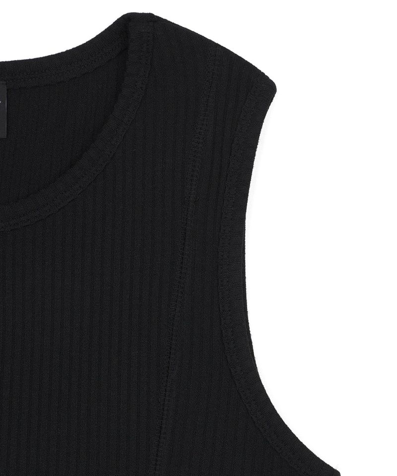 Ribbed Cutout Sleeveless - Black