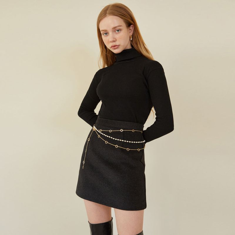 FREIHEIT(フライハイト)の「MODERN DART MINI SKIRT (CHARCOAL BLACK)(Skirts)」
