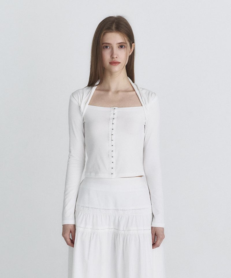 Not your rose（ノットユアローズ）の「Off shoulder shawl top (Ivory)（Tops）」