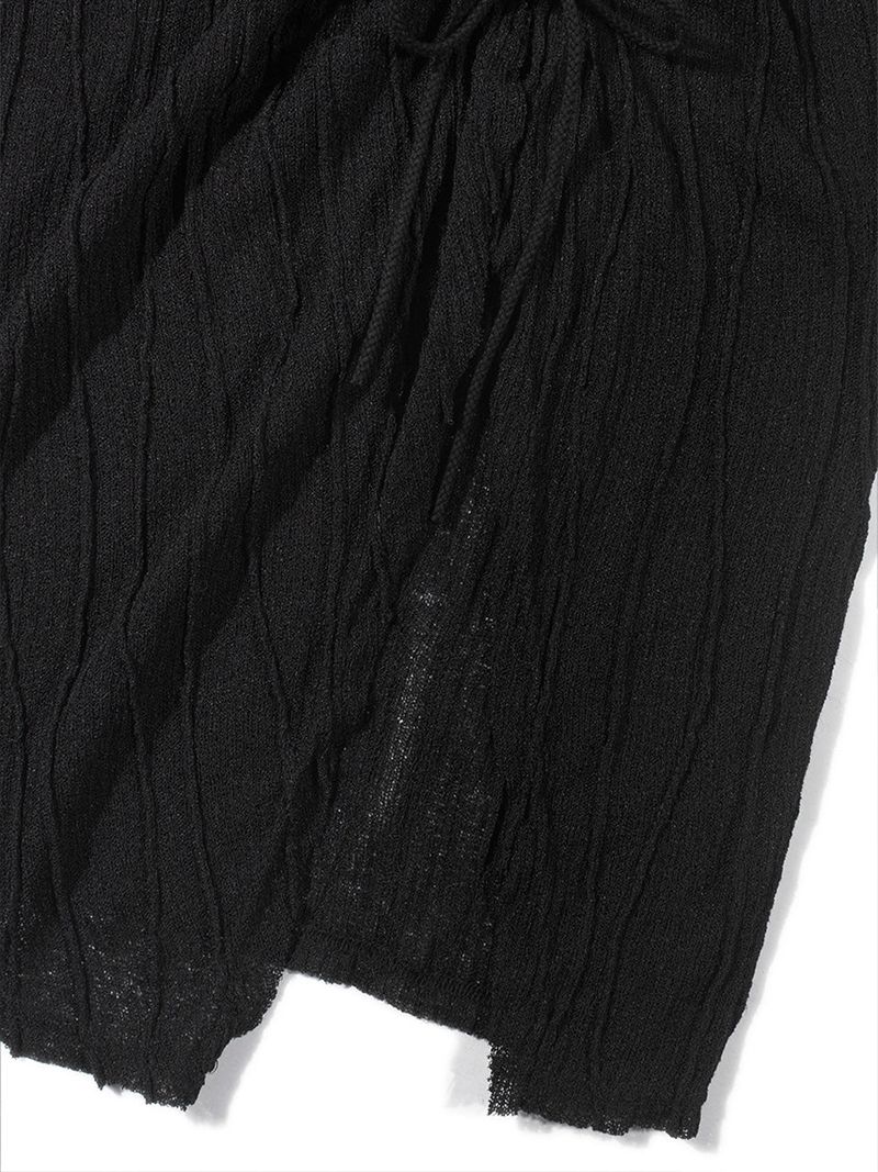  LAYERED STRAP LONG SKIRT _Black