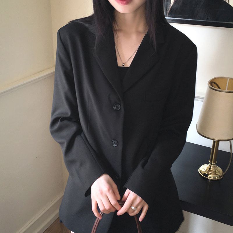 Tebi Basic Boxy Overfit Minimal Blazer Jacket