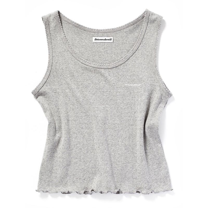 SCALLOP PUNCHING SLEEVELESS_GRAY