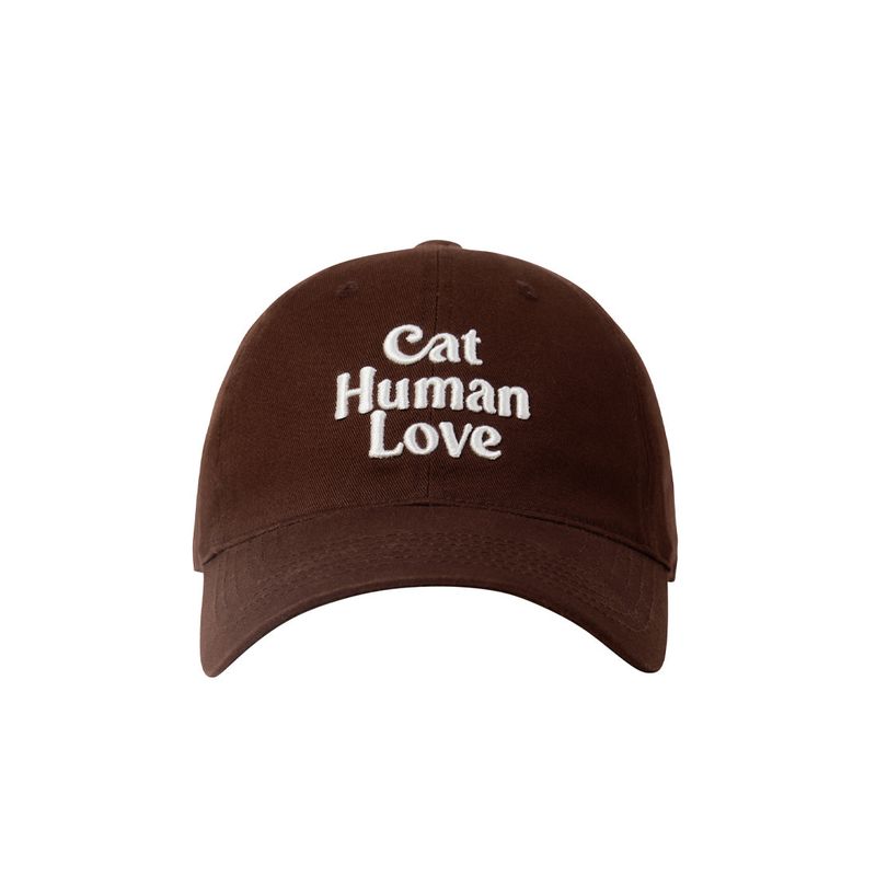 CAT HUMAN LOVE BALL CAP / BROWN