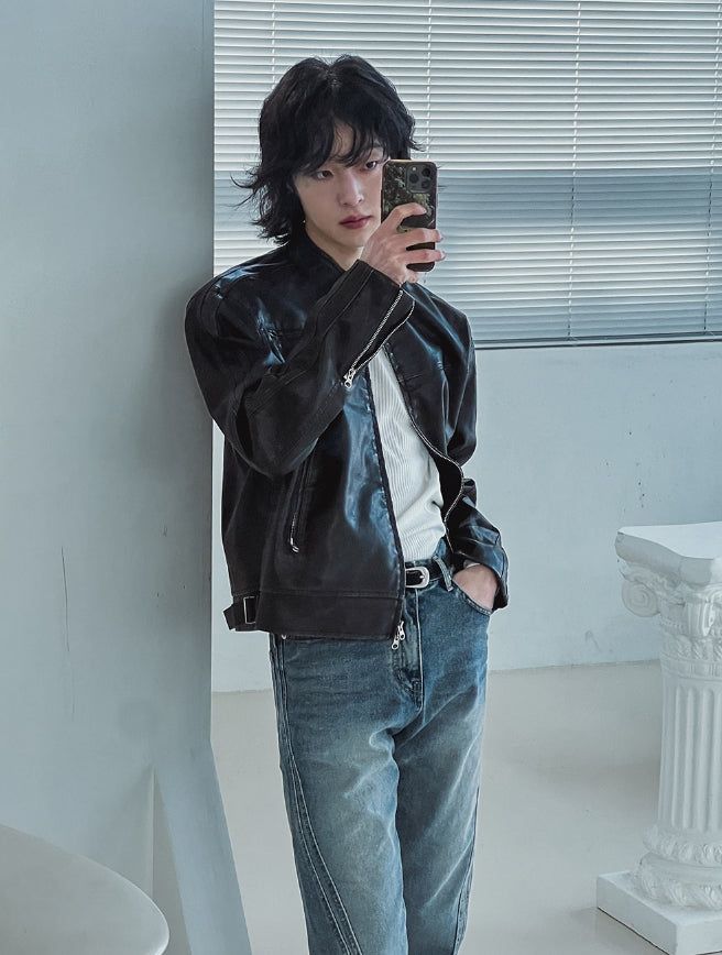 Kien Vintage Trackline Leather Jacket
