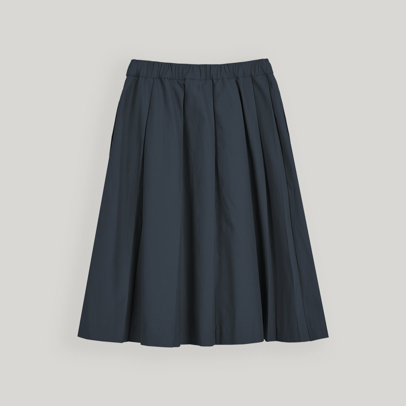 Charcoal Double Pleats Skirt