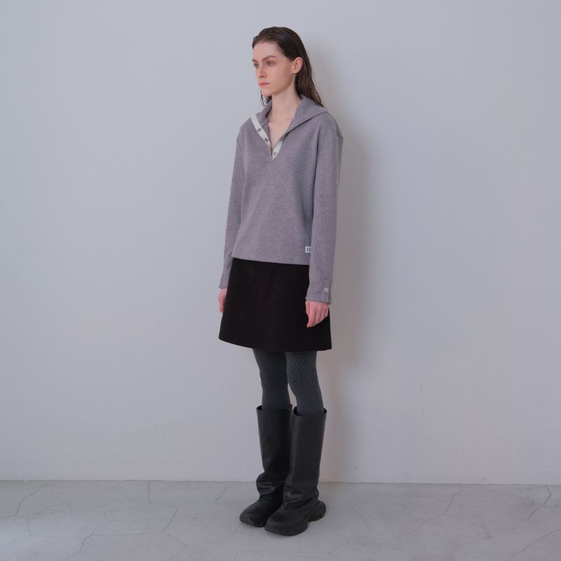 Melange Snap Knit Polar Tee