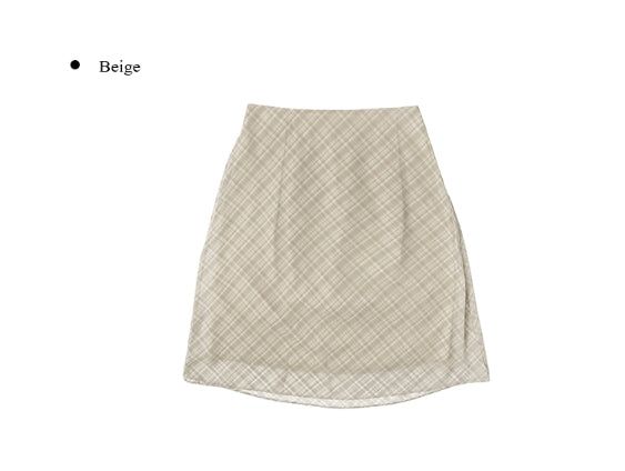 Conse Chiffon Check Midi Skirt