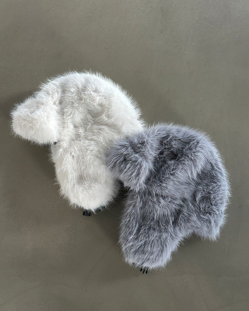 Mink fur earrings Baraklava Truffer hat