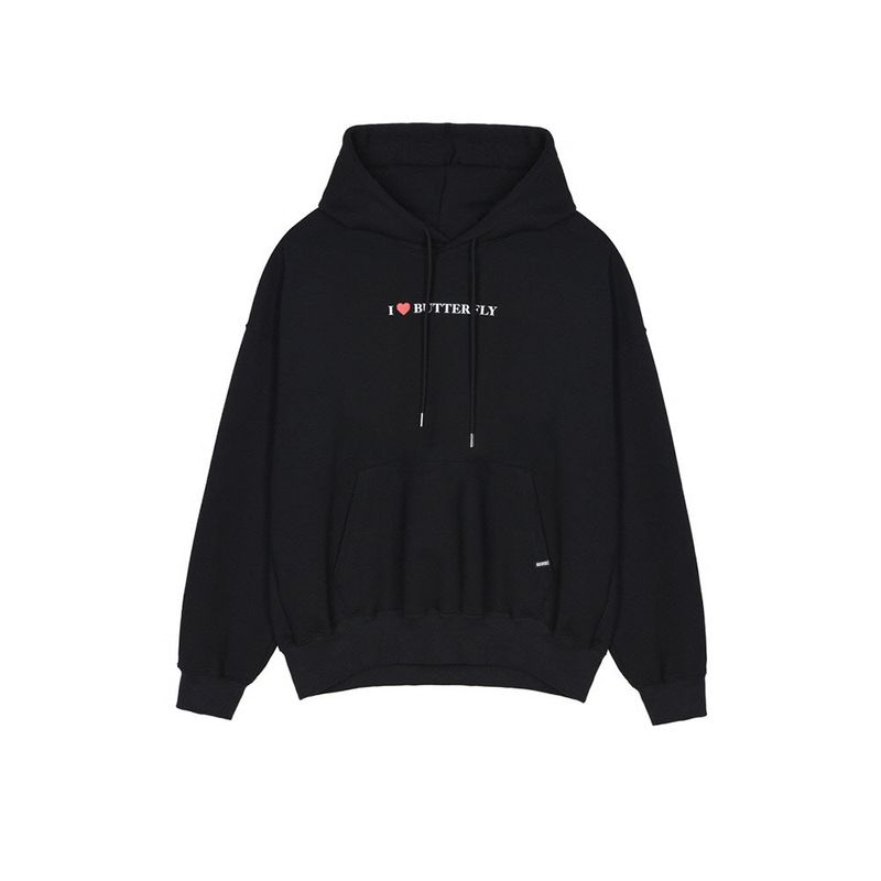 NICK&NICOLE(ニック&ニコール)の「MINIMAL LOVE BUTTERFLY HOODY_BLACK(Tops)」