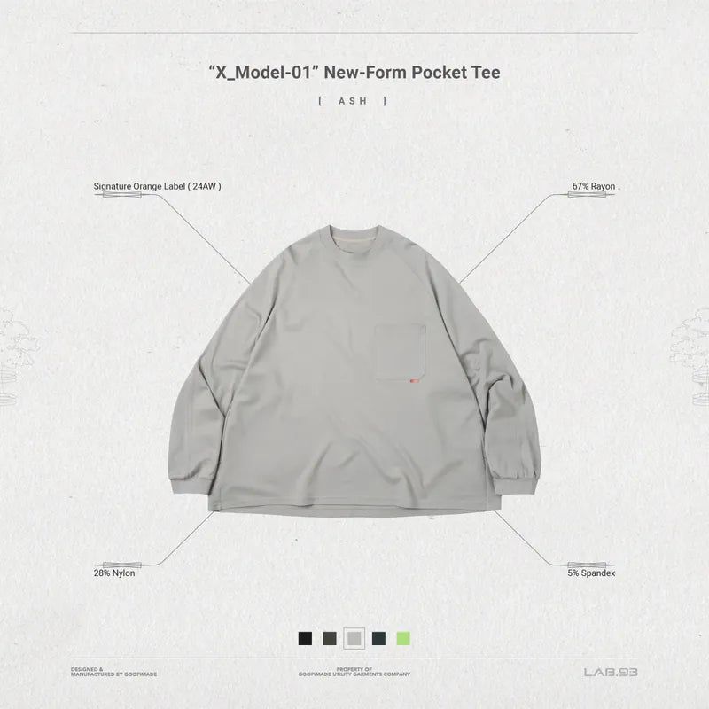 “X_Model-01” New-Form Pocket Tee