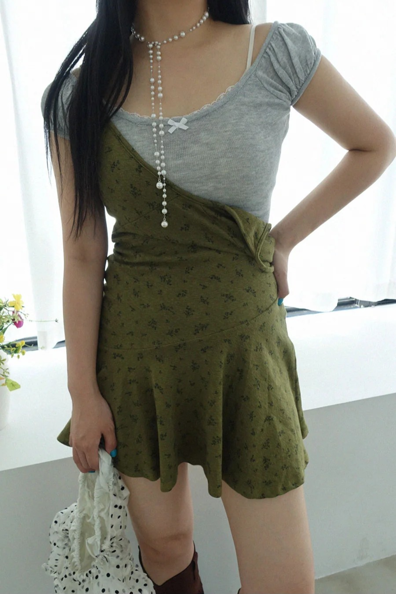 MOSS BLOOM CAMI MINI DRESS