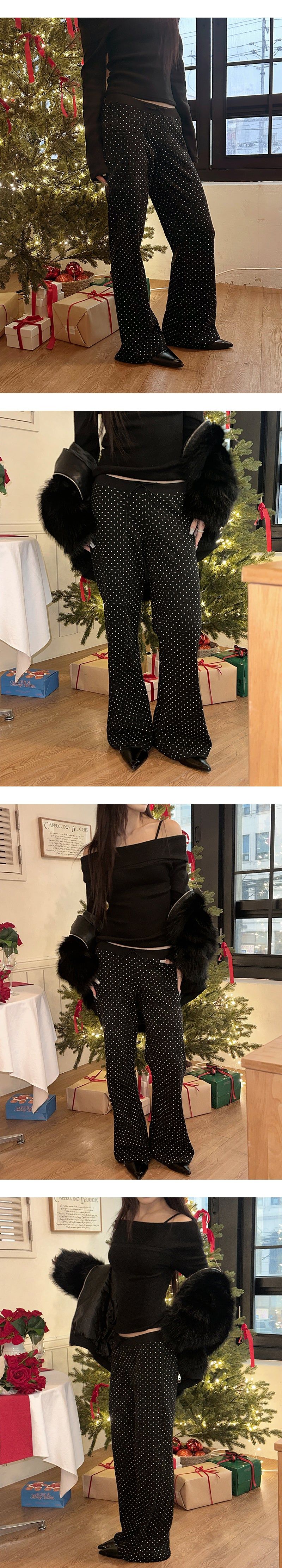 Dot row banding pants(3color)
