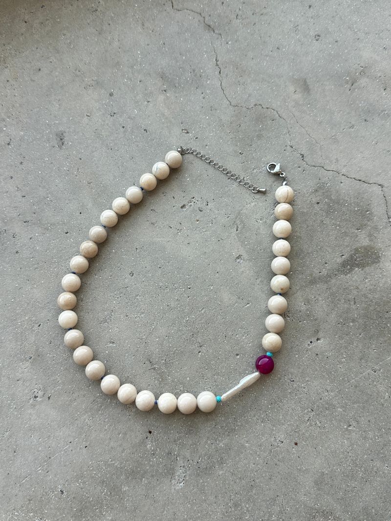 red pearl necklace