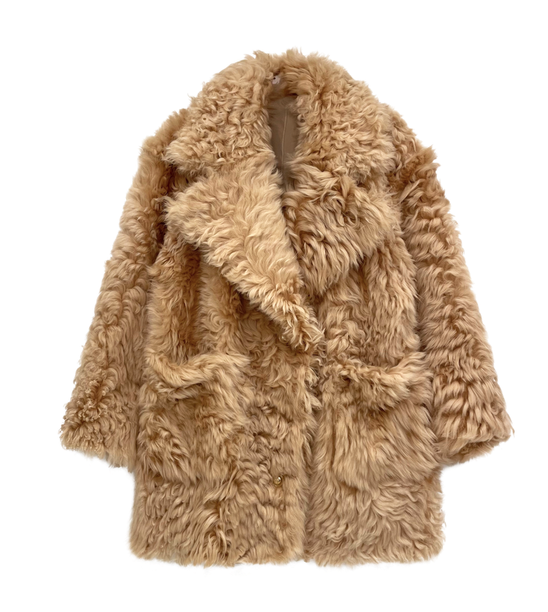Reversible shearling coat