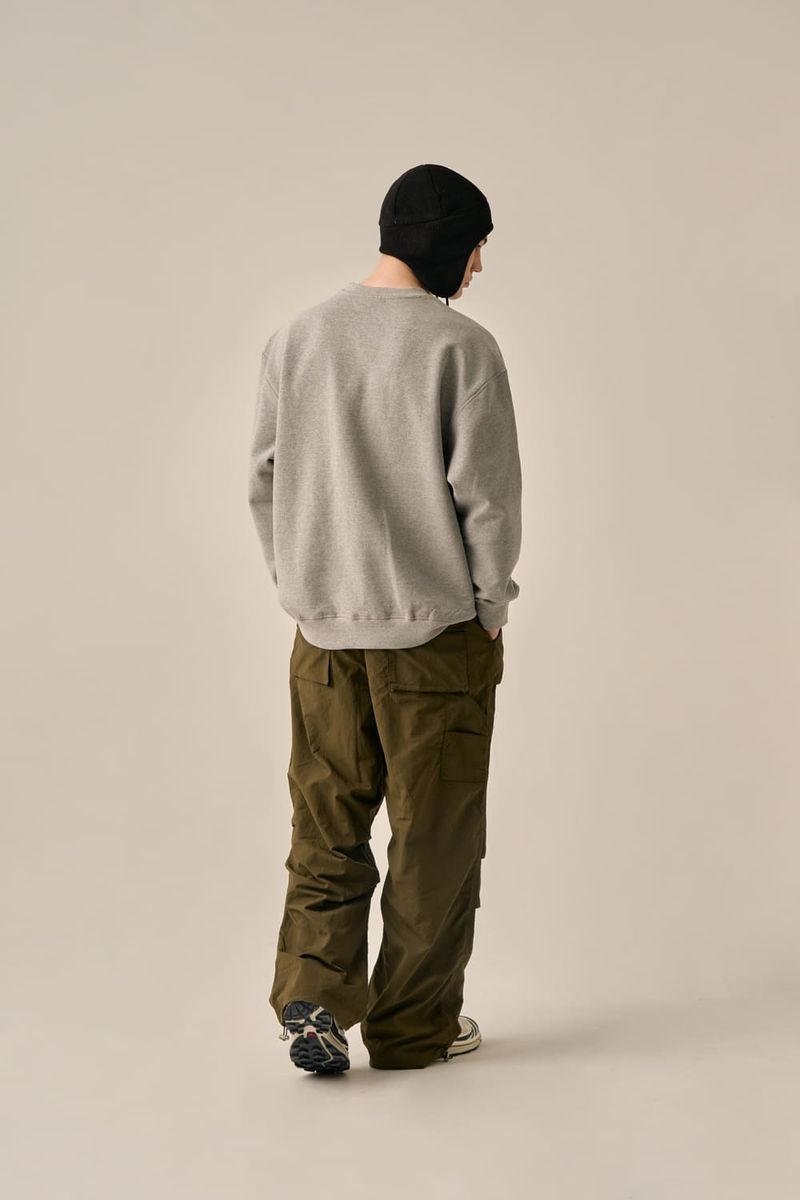 LETTERING LOGO BASIC SWEATSHIRT - GRAY