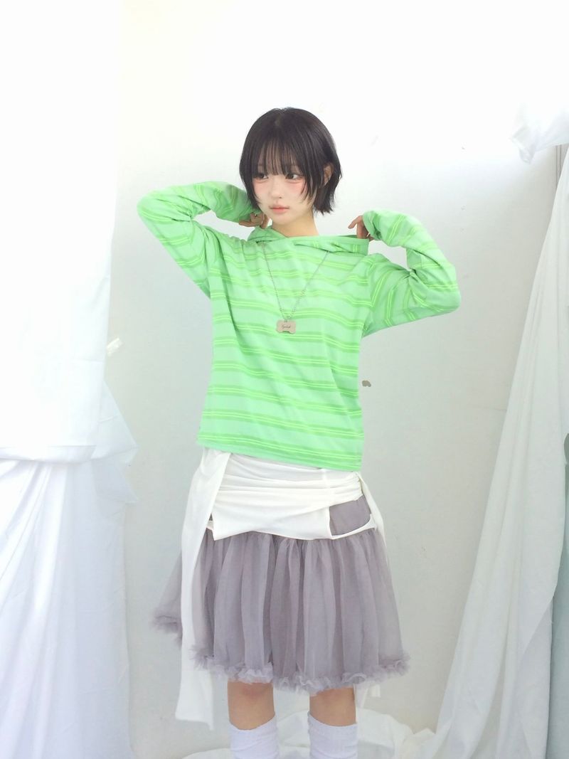 Stripe Lime Hood