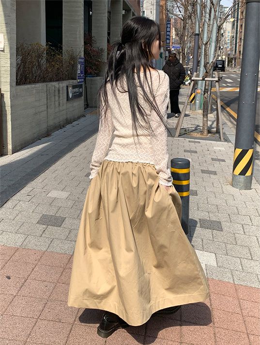 FEVER FLARE MAXI SKIRT (4C)