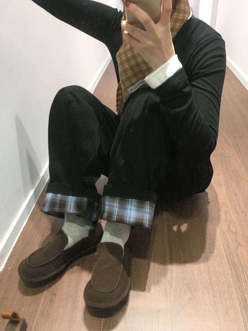 [MD Pick] Non-Fade Check Roll-up Denim (2 Colors)