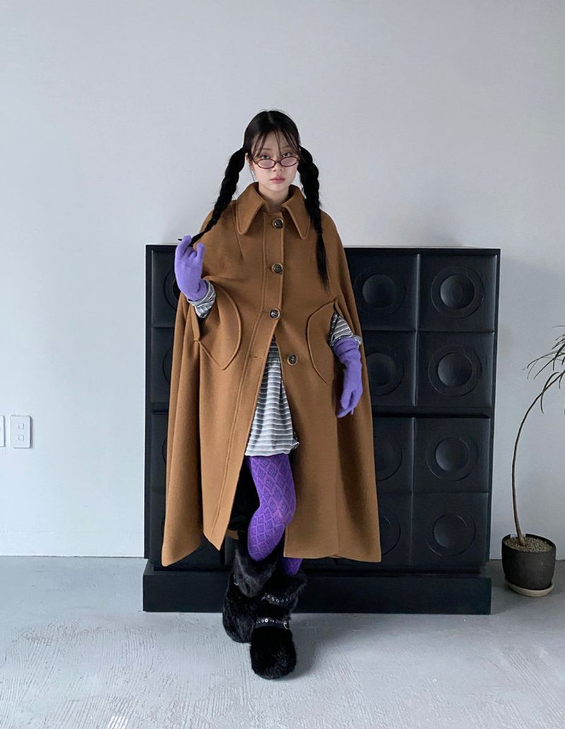 another language(アナザーランゲージ)の「cape woolen coat (CAMEL)(Jackets/Outerwear)」