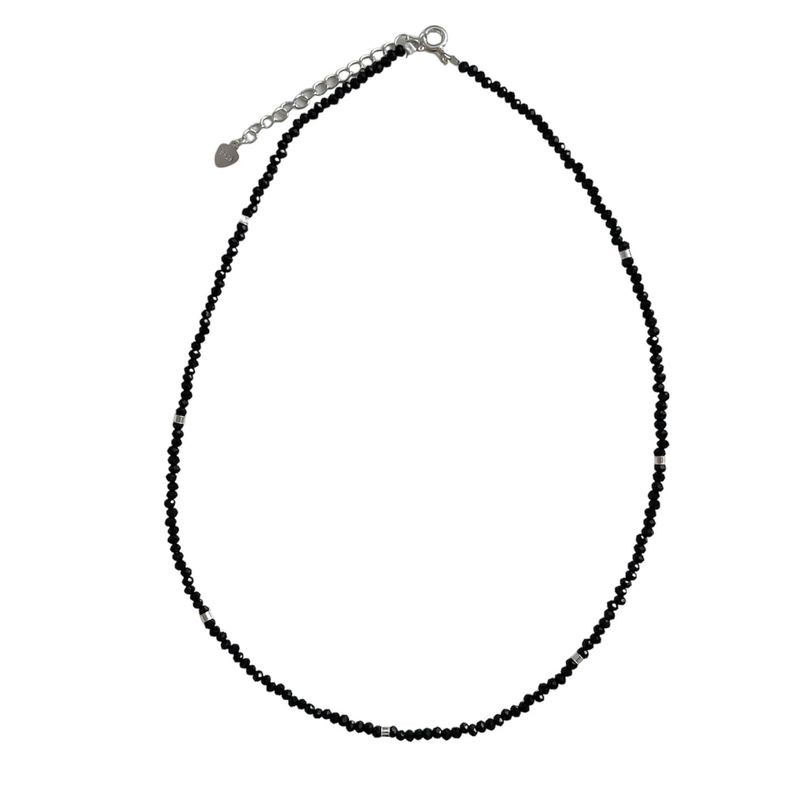 (silver925) Black spinel necklace