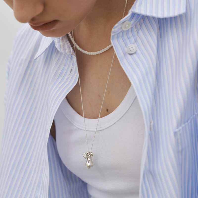 FLIT(フィリット)の「LUMP OF WATER NECKLACE (CZ)(SILVER)(Accessories)」
