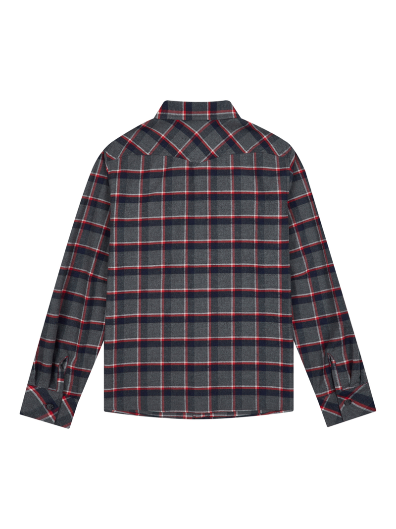 S CLEF CHECKED WESTERN TARTAN SHIRTS (GRAY)