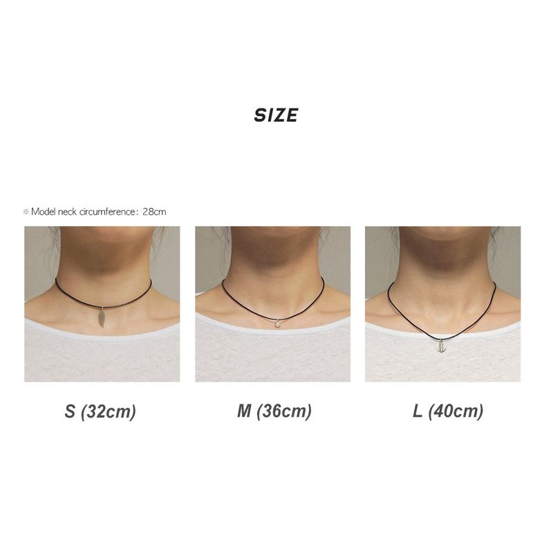 [CCNMADE] LEATHER SILVER NECKLACE 2 (4Type)