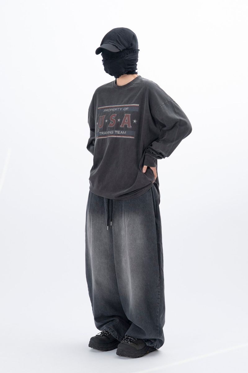 Leggy Side Tuck Balloon Denim