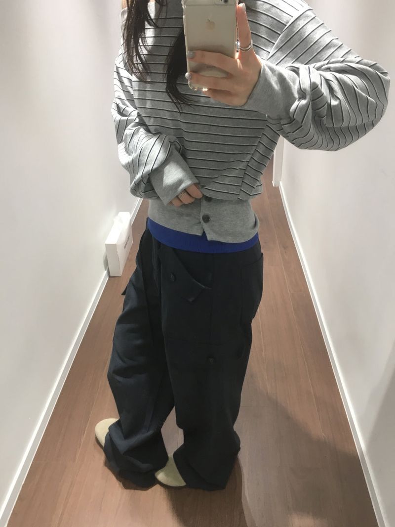 Denti Stripe Button Long Sleeve (2color)