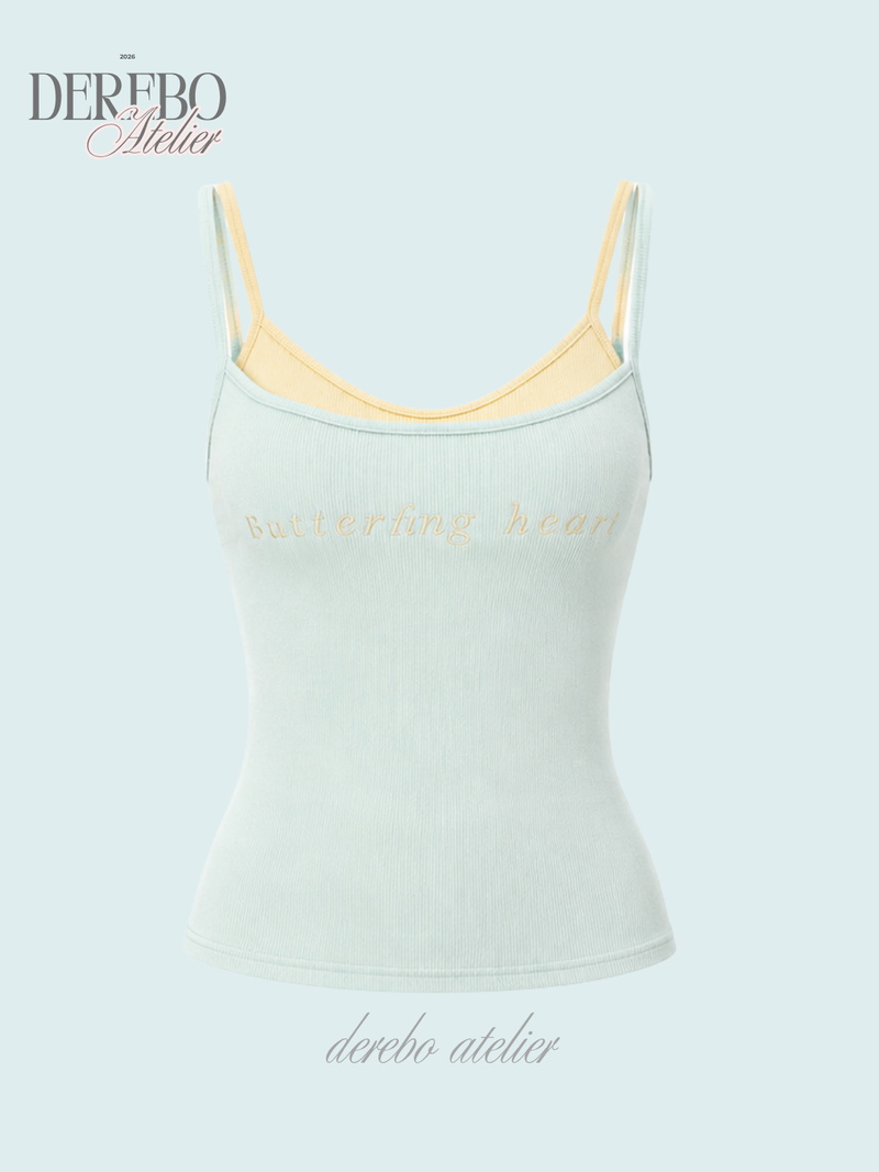 Mint lemon layered sleeveless t-shirt
