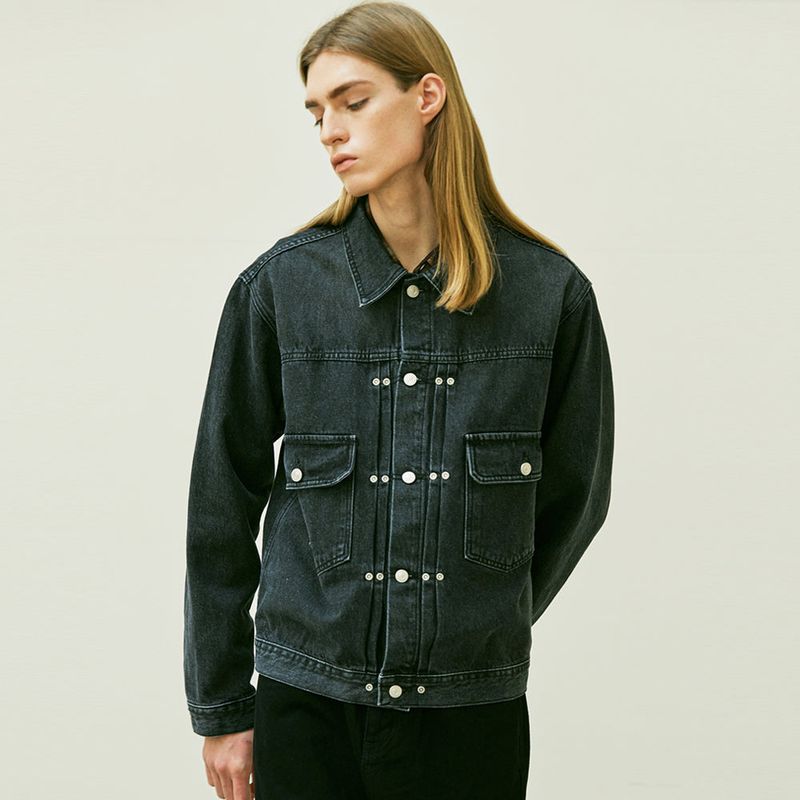 RIVETED 2ND TYPE DENIM JACKET BLACK
