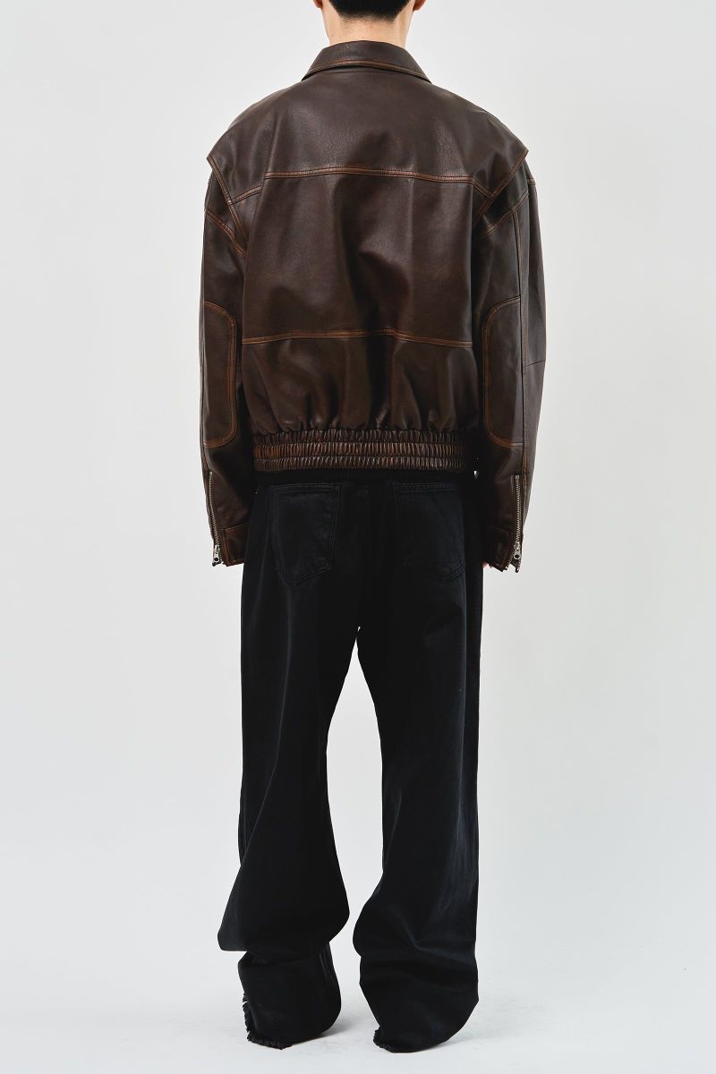Hand Washed Leather Blouson (2color)